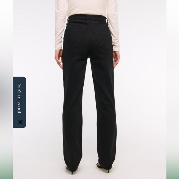 NWT Abercrombie & Fitch Ultra High Rise 90s Straight Black Jean size 35/20L - Picture 3 of 12